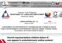 DOLE: Work Permit Required for Children Under 15 Appearing in TV, Social Media Content