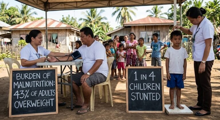 Philippines faces double burden of malnutrition: 43% of adults overweight, 1 in 4 children stunted